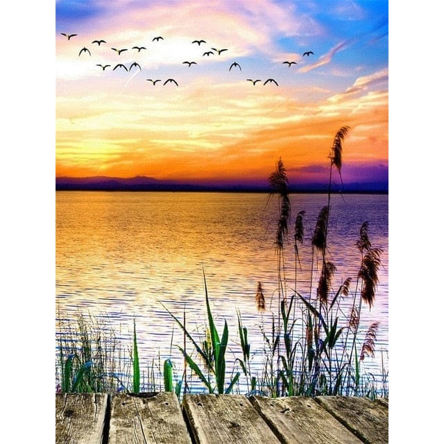 Steiger - Zonsondergang | Diamond Painting
