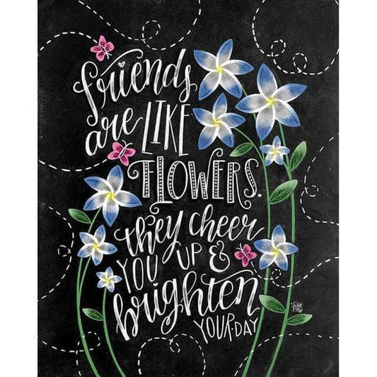 Tekst friends - 40x50cm (Minimaal formaat i.v.m. details) /