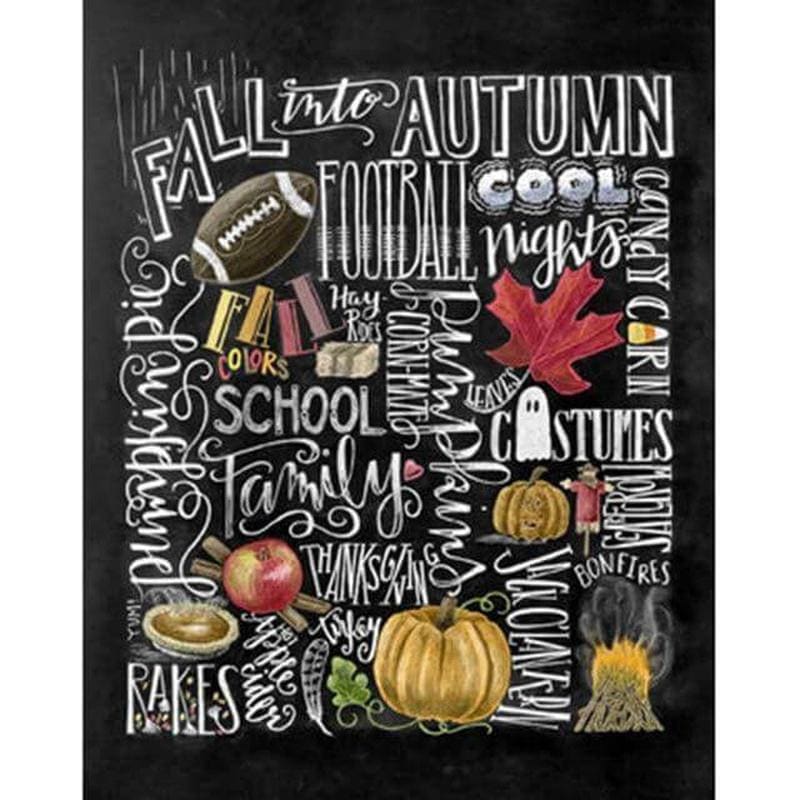 Tekst herfst - 40x50cm (Minimaal formaat i.v.m. details) / 