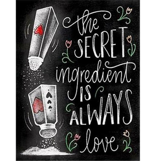 The secret ingredient is always love - 40x50cm (Minimaal
