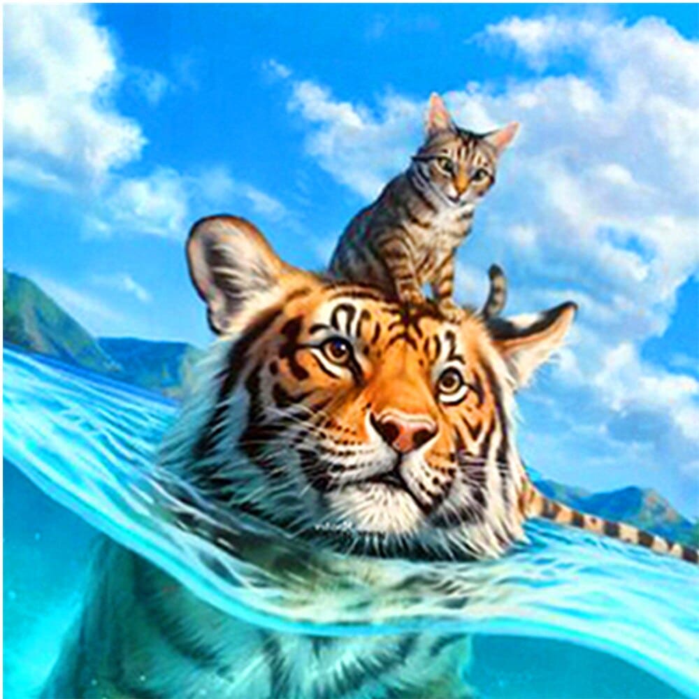 Tijger Met Kitten