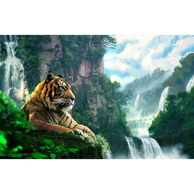 Tijger - Waterval | Diamond Painting
