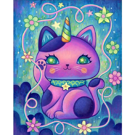 Unicorn kitten - 20x25cm / Vierkant - Kinderen