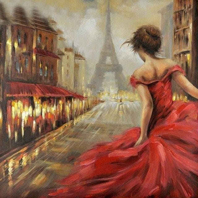 Vrouw - Eiffeltoren | Diamond Painting
