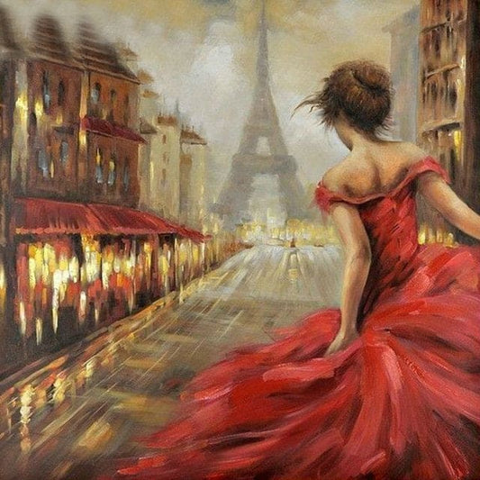 Vrouw - Eiffeltoren | Diamond Painting
