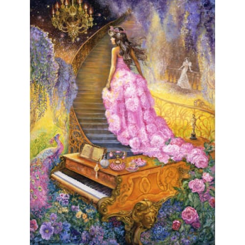 Vrouw Met Roze Jurk | Diamond Painting