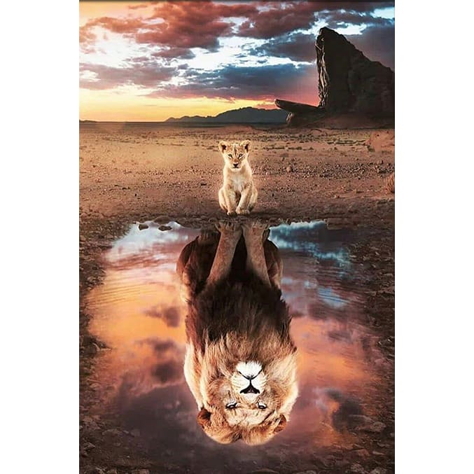 Welp - Leeuw | Diamond Painting