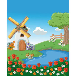 Windmolen - Bloemen | Diamond Painting