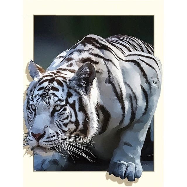 Witte Tijger 3D | Diamond Painting