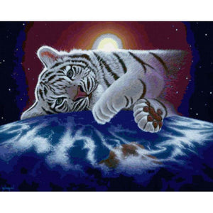 Witte Tijger Welp | Diamond Painting