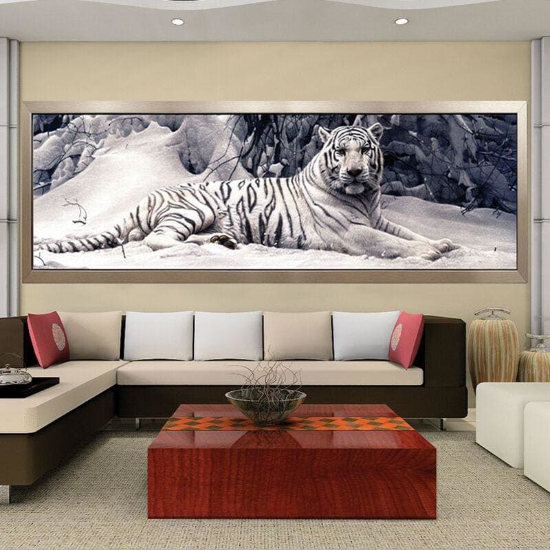 Witte Tijger XL | Diamond Painting