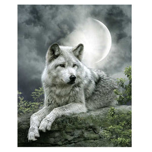 Wolf - Maan | Diamond Painting