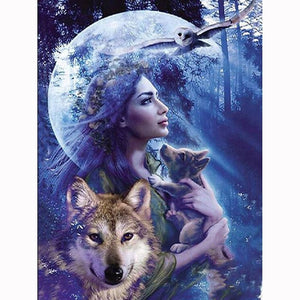 Wolf - Vrouw | Diamond Painting