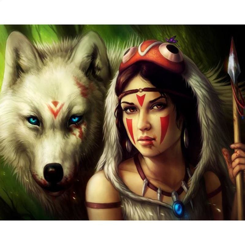 Wolf - Vrouw | Diamond Painting