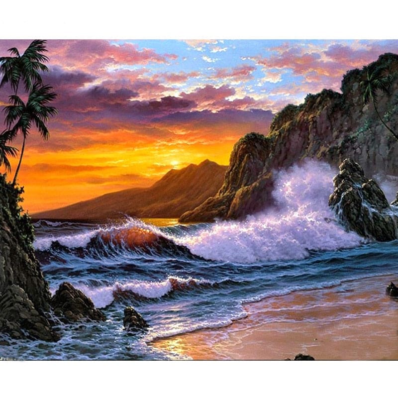 Zonsondergang - Strand | Diamond Painting